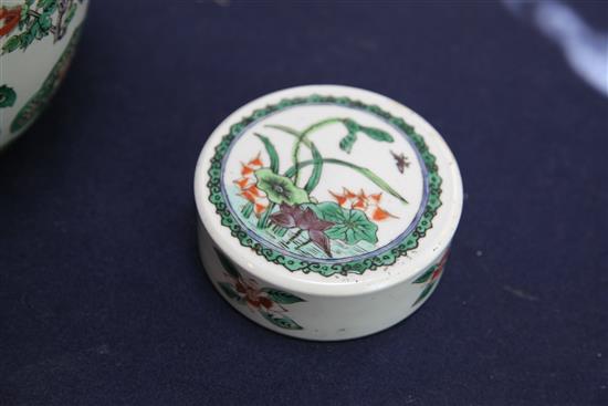 A Chinese famille verte jar and cover, late 19th century, 26.5cm